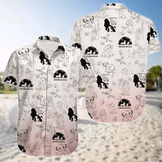 Discover Lion King Hawaiian Button Down Shirt Unisex Adults S-5XL