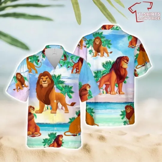 Discover Lion King Hawaiian Button Down Shirt