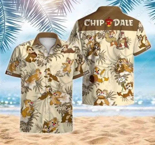 Discover Chip And Dale Hawaiian Button Down Shirt