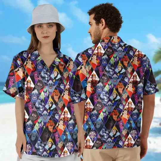 Ursula 3D Hawaiian Button Down Shirt