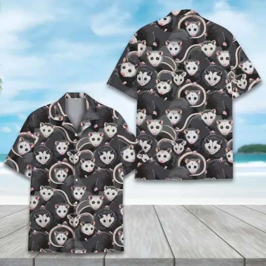 Discover Tropical Opossum Hawaiian Button Down Shirt