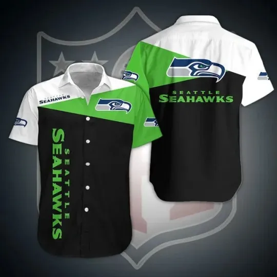 Discover Seattle Seahawkss Bold Colorblock Hawaiian, Gift For Fans, Gift For Friends