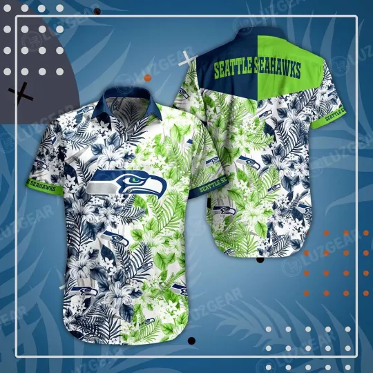 Discover Seattle Seahawkss Tropical Fusion Hawaiian, Gift For Fans, Gift For Friends