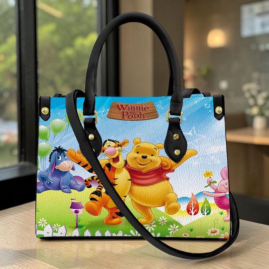 Discover Winnie The Pooh Leather Handbag, Vintage Crossbody Bag