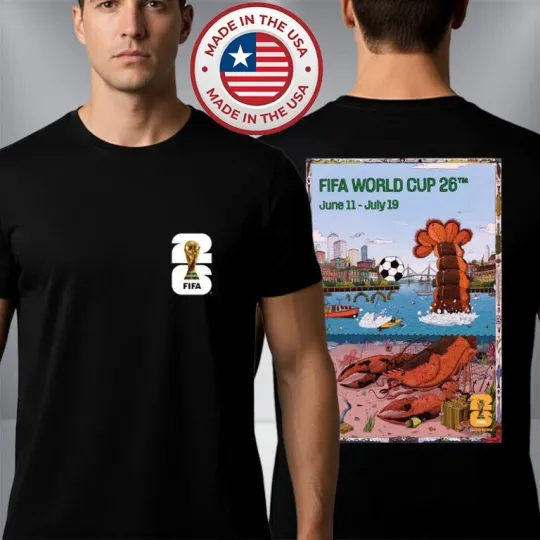 Discover FIFA World Cup 2026 Boston Host City Official Poster Artist T-Shirt