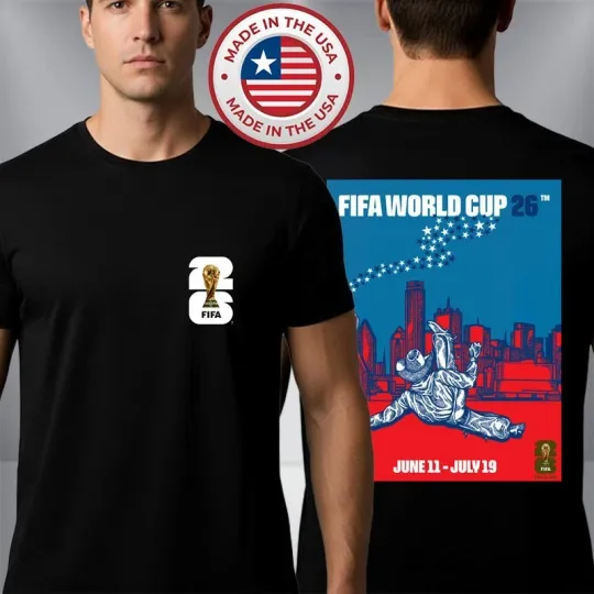 Discover FIFA World Cup 2026 Host City Dallas Official Poster Artist T-Shirt