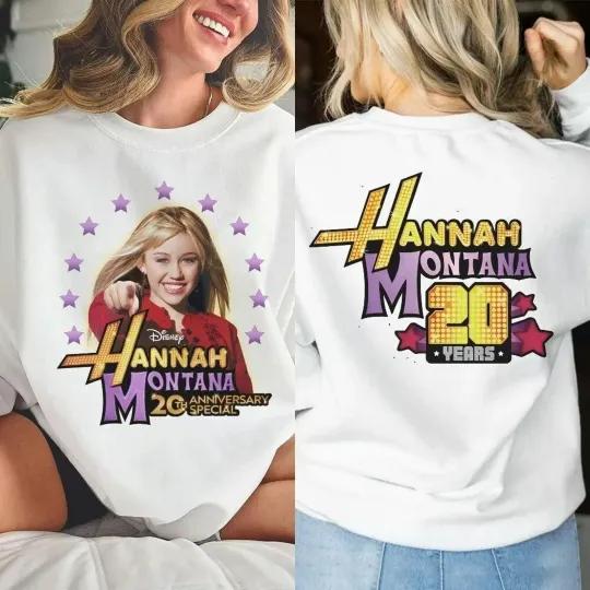 Discover Hannah Montana 20th Anniversary Shirt, Vintage 90s Movie Double Sided T-Shirt