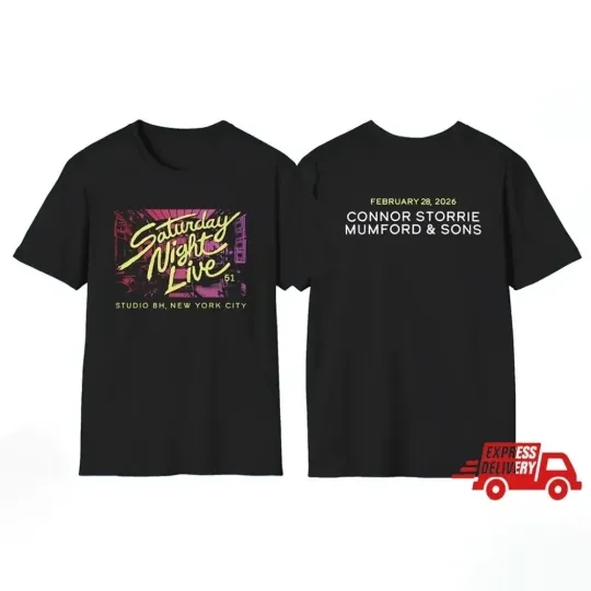 Connor Storrie Mumford and Sons February 28 2026 Double Sided T-Shirt