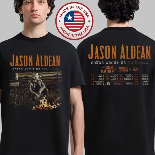 Discover Jason Aldean Songs About Us Tour 2026 North America T-shirt