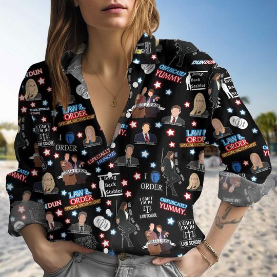 Discover Law And Order Women’s Blouse Long Sleeve Shirt TV Series Fan Gift