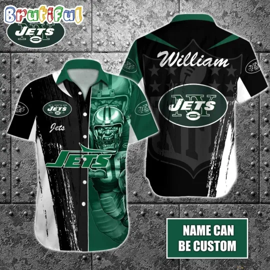 Discover Personalized football New York Jetss Hawaiian Shirt Special Half Tone