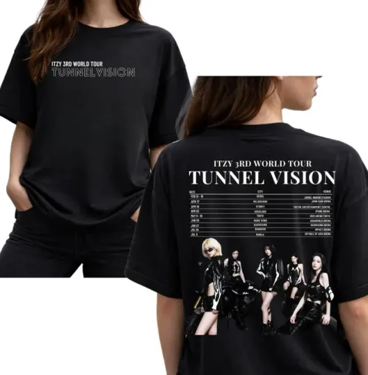 Discover ITZY 3rd World Tour 'TUNNEL VISION' T-Shirt, Concert 2026 Shirt, Kpop Album Era