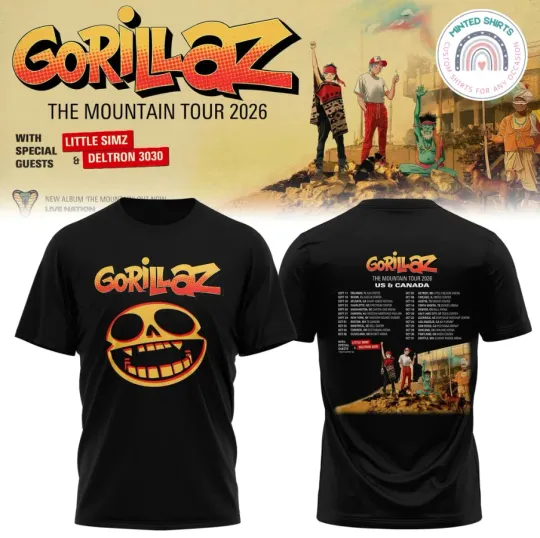Discover Gorillazz The Mountain Tour 2026 North America Unisex T-Shirt