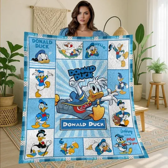 Discover Donald Duck Vintage Personalized Fleece Blanket, Donald Duck #1