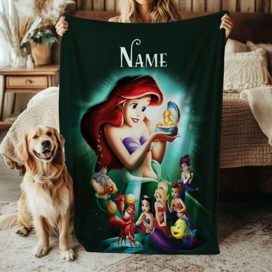 Discover Disney Mermaid Ariel Princess Blanket, Seven Mermaids Gift Blanket