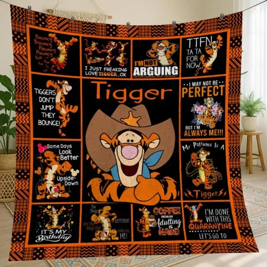 Discover Tigger Winnie The Pooh Vintage Personalized Fleece Blanket, Winnie Pooh