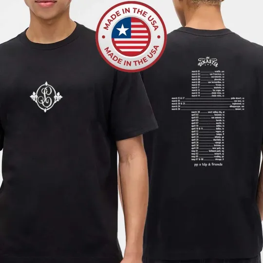 Discover Peso Pluma Tour 2026 Dinastia Cross Double Sided T-Shirt