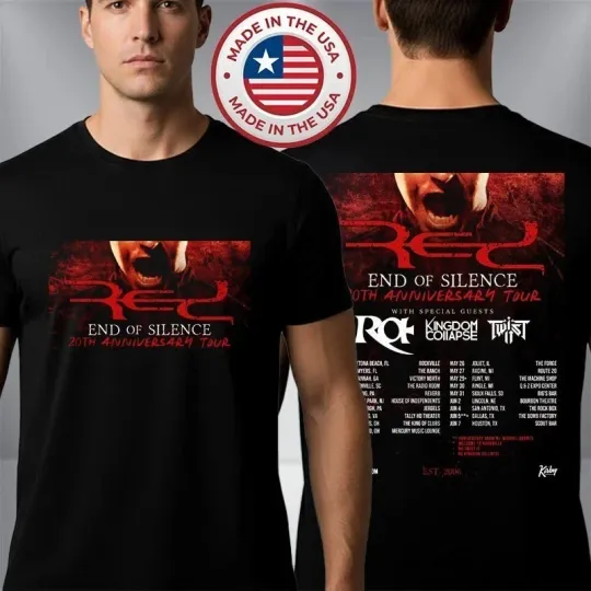 Discover Red Band End Of Silence 20th Anniversary Tour 2026 Schedule Tour Dates T-Shirt