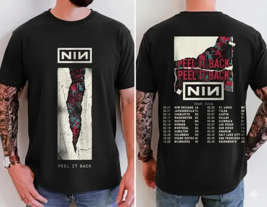 Discover Nine Inch Nails NIИ Peel It Back Tour 2026 North American Concert T-Shirt