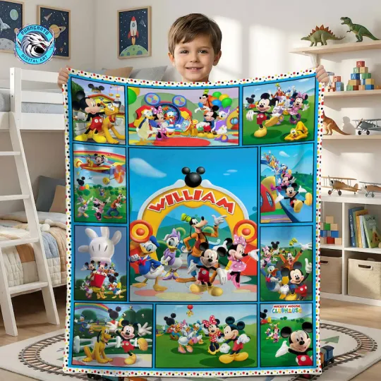 Discover Personalized Mickey Clubhouse Fleece  Blanket, Mickey And Friends Custom