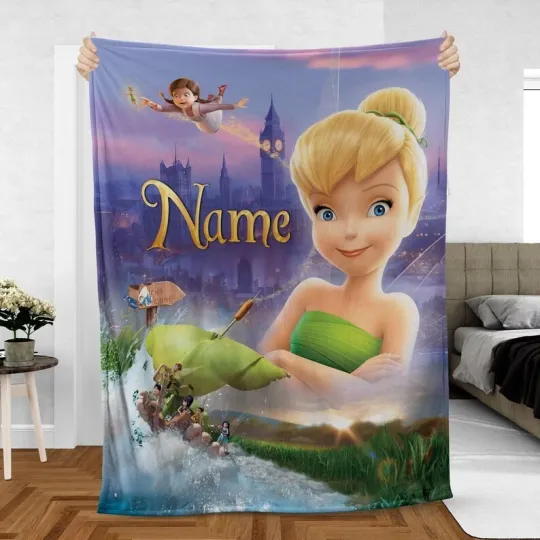 Tinkerbell Blanket, Disney Tinkerbell Fairies Throw Blanket, Peter Pan Adventur