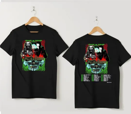 Rob Zombie 2026 Tour Freaks On Parade Concert T-Shirt, Fan gift