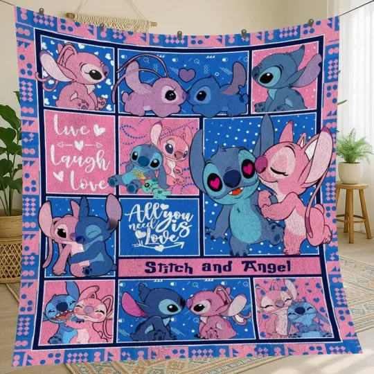 Lilo And Stitch Vintage Personalized Fleece Blanket Fleece Blanket