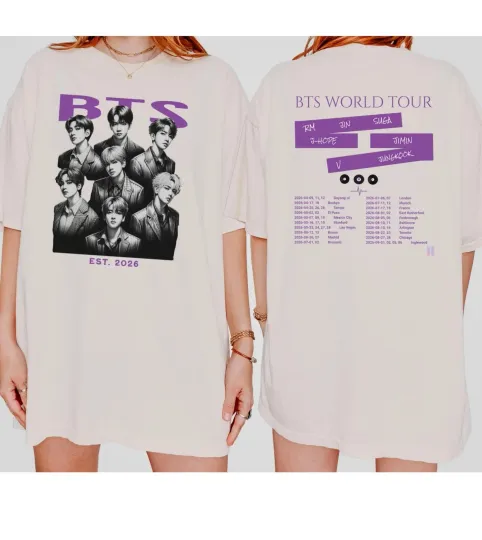 BTS World Tour 2026 T-shirt, Bangtan Army Concert Merch Tee T-Shirt
