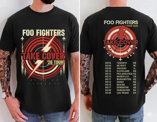 Discover FF Band Fighters Shirt Take Cover Tour 2026, Rock Band Fan Gift T-Shirt