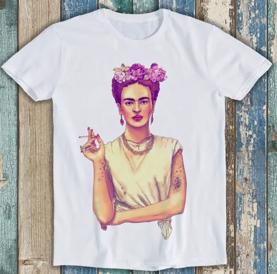 Discover Frida Kahlo Art Design Smoking Funny T-Shirt