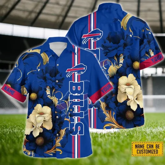 Discover Custom Name football Buffalo New Hawaiian Shirt For Fans