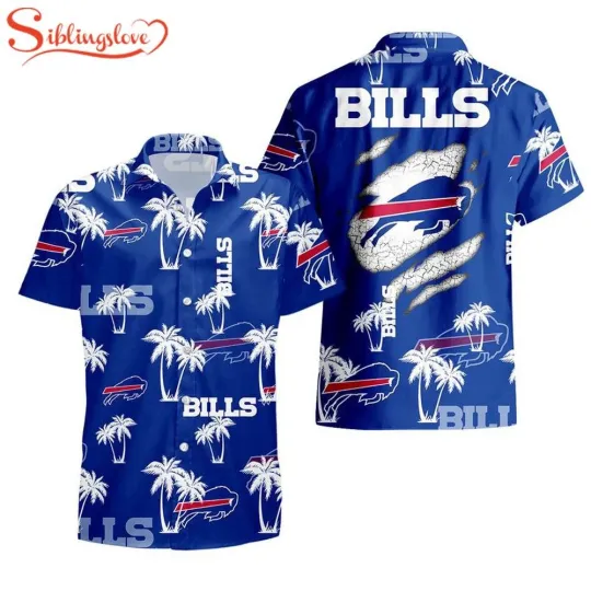 Buffalo Palm Tree Pattern Hawaii Shirt