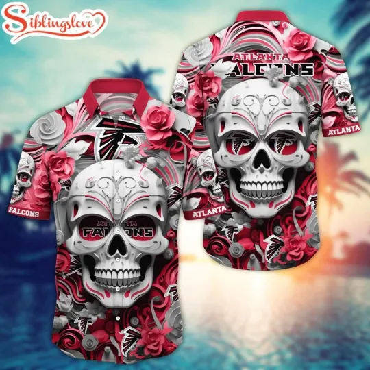 Discover Atlanta football Skull Face Aloha Hawaiian Shirt For Fans
