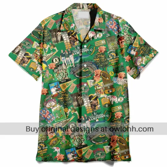 Discover Oakland Athleticss Swingin' Bats and Tropical Stadium Dreams Hawaiian Shi