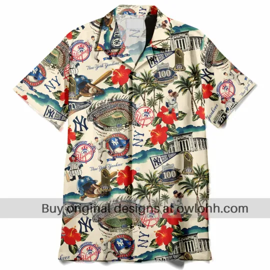 Discover New York Yankeess Legends Play Under the Sunset Skies Hawaiian Shirt Ow