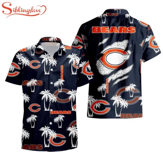 Discover Chicago Bearss Palm Tree Pattern Hawaii Shirt