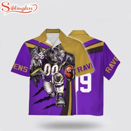 Discover Baltimore Ravenss football Football Mascot Hawaiian Shirt
