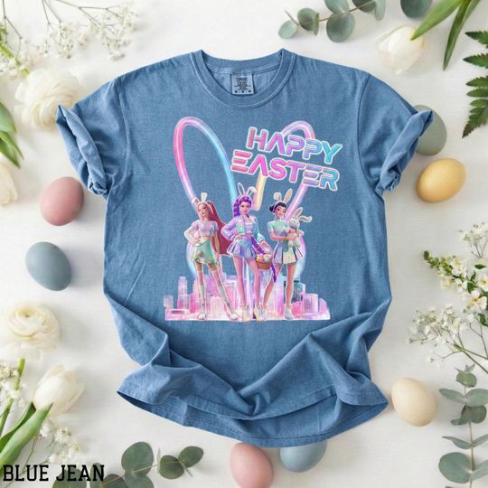 Discover Kpop Easter Day Shirt, K-Pop Cartoon Girl Band Shirt, Easter Anime Girl Group Shirt Gift, Easter Kpop Hunters T-Shirt