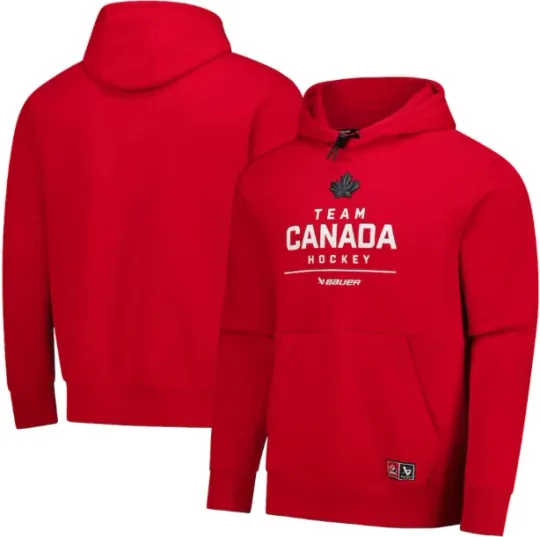 Men's Bauer Hockey Canada Stacked 2026 Olympics Pullover Hoodie - Red