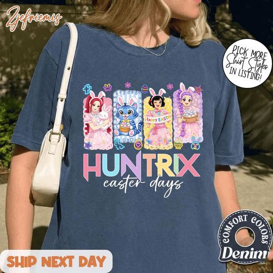 Discover Happy Easter KPop Hunters Shirt, Rumi Mira Zoey Derpy Saja Boys Easter Days Tee