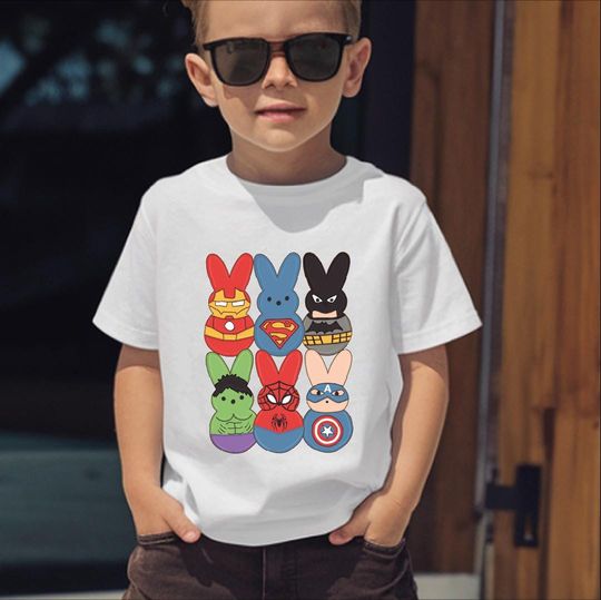 Discover Easter Day Boy Shirt, Super Heroes Bunny Tee