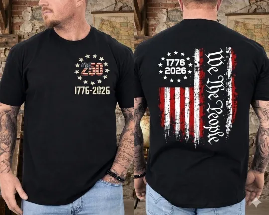 Discover USA 250th Anniversary T-Shirt 1776-2026 We The People Independence Day Tee