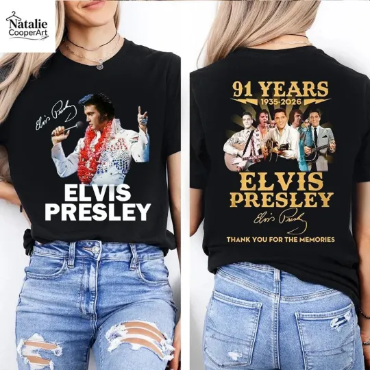 Discover Elvis Presley 91st Anniversary Shirt 2026, King of Rock and Roll Tee T-Shirt