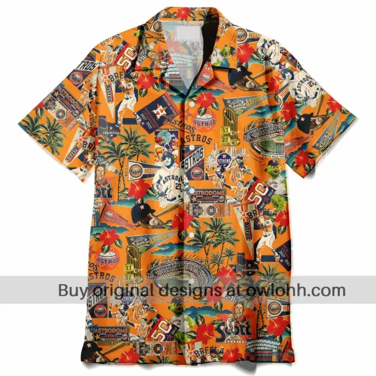 Discover Houston Astros Legends Play Under the Sunset Skies Hawaiian Shirt Owl