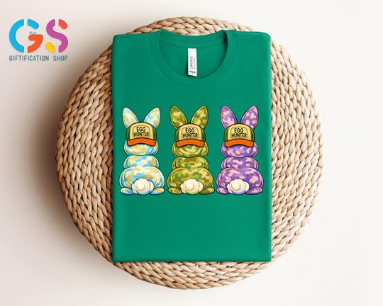 Discover Camo Easter Bunny Shirt, Toddler Egg Hunter Shirt, Happy Easter Day Shirt, Easter Gift For Toddler