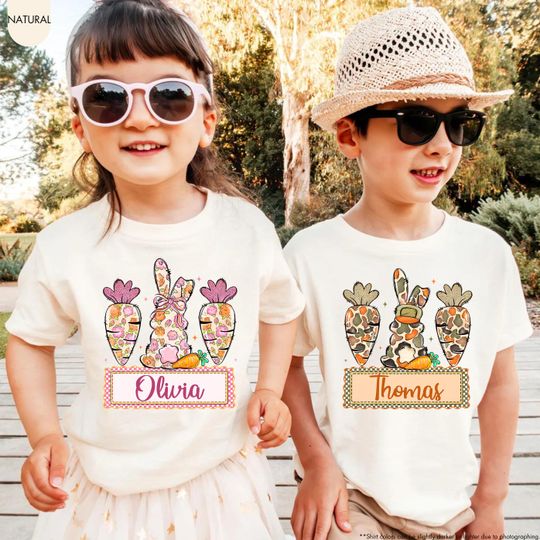Personalized Kid Name Easter Bunny Shirt, Toddler Easter Day Gift, Funny Easter Boy Girl Shirt, Camo Easter Shirt, Custom Name Easter Shirt
