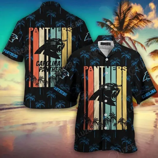 Discover Carolina Pantherss Gridiron Breeze Summer Aloha football Hawaiian Shirt