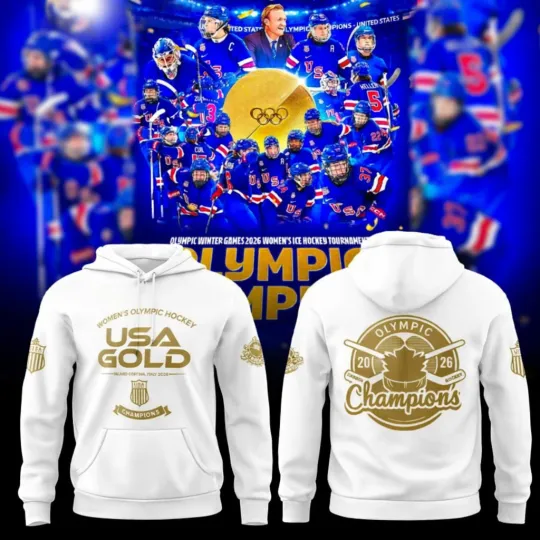 Discover USA Women’s Hockey Milano Cortina 2026 White 3D Hoodie