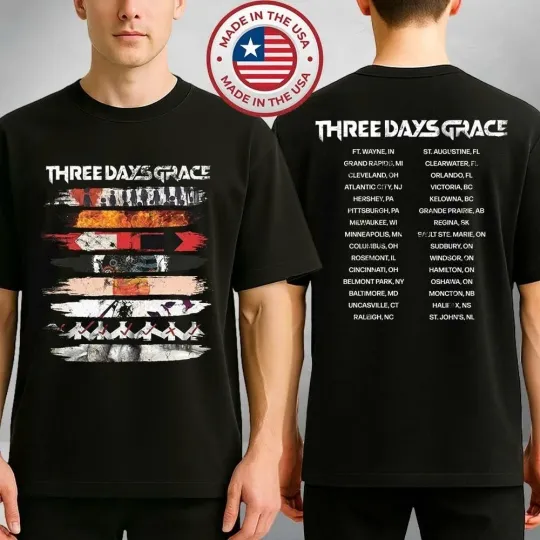 Discover Three Days Grace 2026 Album Stripe Tour Inspired T-Shirt