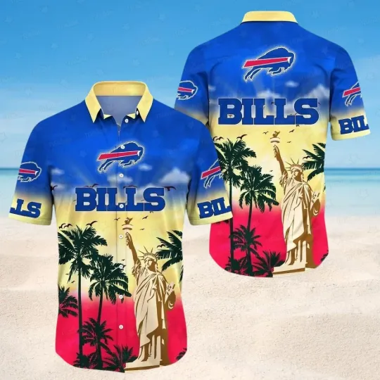 Discover Buffalo Billss Sunset Liberty Hawaiian, Gift For Fans, Gift For Friends